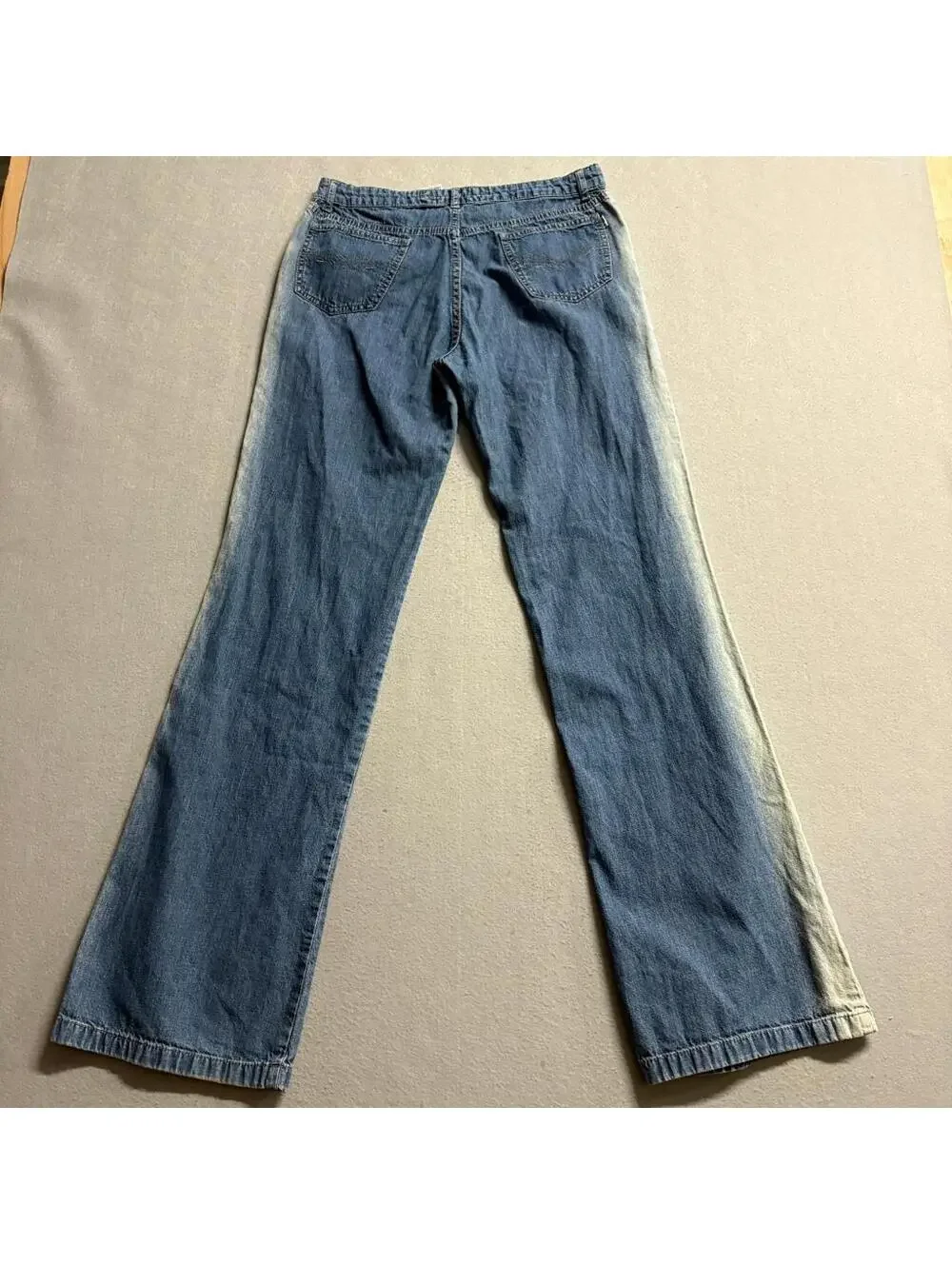 Scalon Vintage Wide Leg Jeans Mens 40 Blue Denim Bleached Side Stripe Brazil Y2K